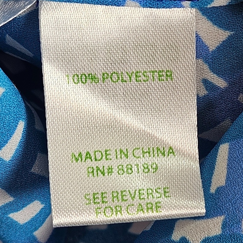 Lilly Pulitzer Iona Tank Top Women XL Vibrant Blue Floral Geometric Contemporary - Picture 4 of 6